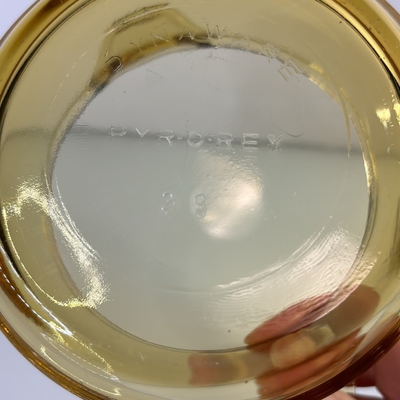 Vintage 1960’s Pyr-o-Rey Dynaware Amber Glass Casserole Dish Bowls 4.5” lot of 2 - Picture 6 of 7